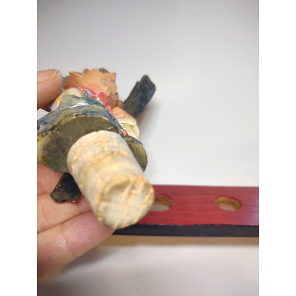 Spit N Whittle Bottle Stopper Worker Man In Overalls Holds Beam Chris Hammack - Picture 5 of 6